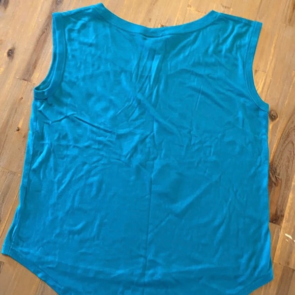 Nike Tank Top, teal w/ orange swoosh, L - Picture 3 of 4